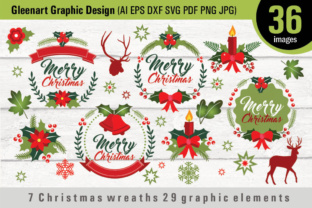 7 Christmas Wreaths 29 Graphic Elements — Illustrations