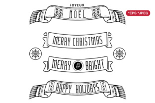 Christmas Banner Monochrome