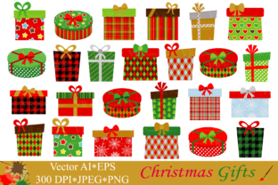 Christmas Gifts Presents Clipart – Vector Illustrations