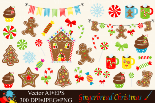 Christmas Gingerbread Clipart – Vector Illustrations