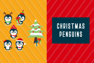 Christmas Penguin Digital Clipart: Festive Illustrations