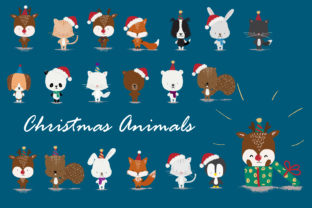 Hand Drawn Christmas Animals Illustrations