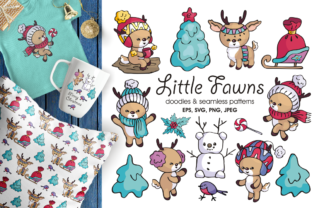 Little Fawns. Christmas Doodles & Illustrations