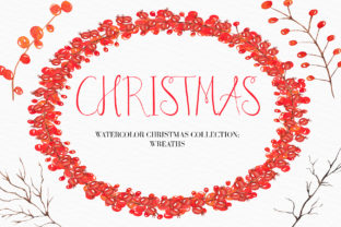 Watercolor Christmas Wreath Clipart — Illustrations